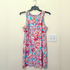 Aryeh‎ Womens Dress Size L Sleeveless Blue Pink Floral Print A-line